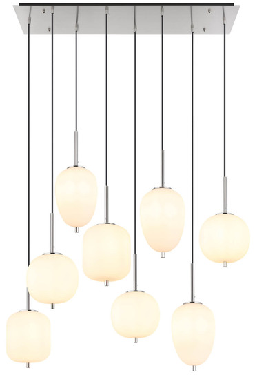 Globo Blacky I E14 Hängeleuchte 8-fach 40W Nickel Matt, Metall 120cm 15345-8NO