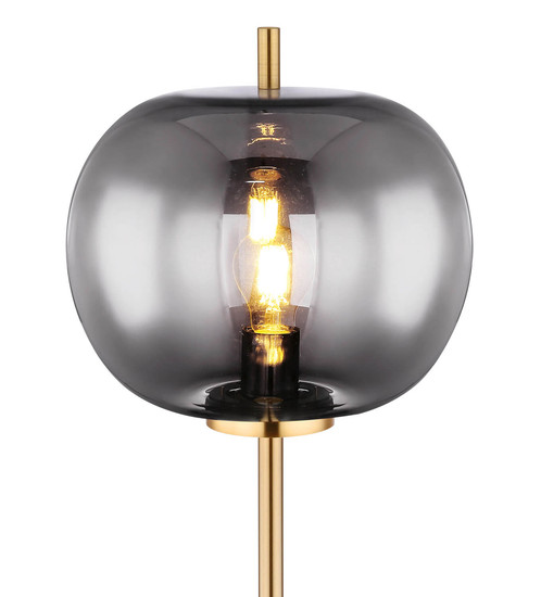 Globo Blacky I E27 Stehleuchte 60W Messingfarben, Metall Ø30cm 15345SMM