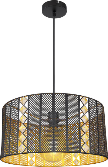 Globo Abini E27 Hängeleuchte 60W Schwarz Matt, Metall Ø42cm 15450H