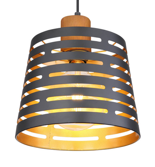 Globo Ablona E27 Hängeleuchte 60W Schwarz Matt, Metall Ø25cm 15451H