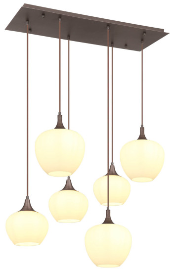 Globo Maxy E27 Hängeleuchte 6-fach 40W Kaffeefarben, Metall 120cm 15548-6HC