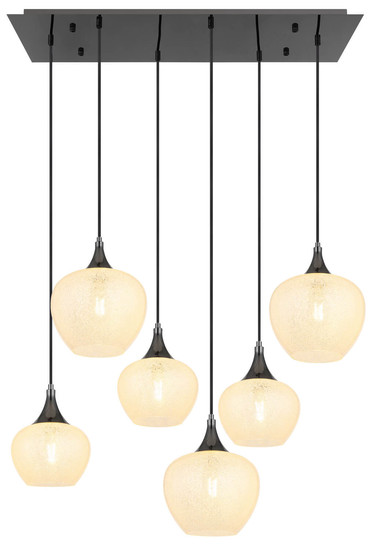 Globo Maxy E27 Hängeleuchte 6-fach 40W Schwarz-Chrom, Metall 120cm 15548-6HK
