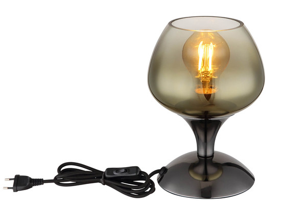 Globo Maxy E27 Tischleuchte 40W Schwarz-Chrom, Metall Ø15cm 15548T3