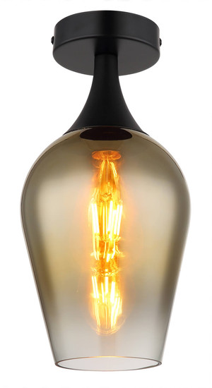 Globo Lavus E27 Deckenleuchte 40W Schwarz Matt, Metall Ø15cm 15552D2