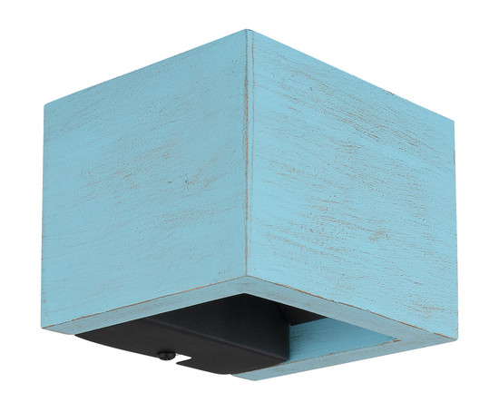 Globo Alina LED Wandleuchte 8W Warmweiß Blau Antik, Mdf 9,8cm 15553W1B
