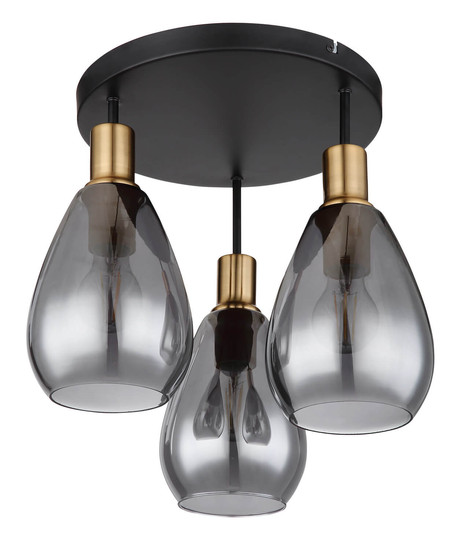 Globo Fanni E27 Deckenleuchte 3-fach 40W Schwarz Matt, Metall Ø15cm 15563-3D