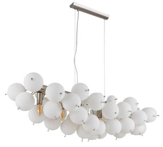 Globo Udo E14 Hängeleuchte 6-fach 25W Nickel Matt, Metall 120cm 15633H1O