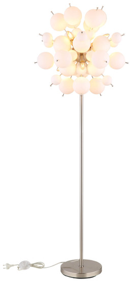 Globo Udo E14 Stehleuchte 6-fach 25W Nickel Matt, Metall 155cm 15633SO