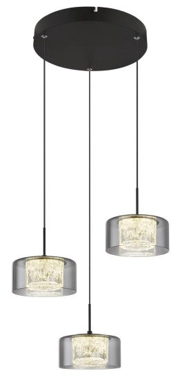 Globo Fogsy LED Hängeleuchte 24W Neutralweiß Schwarz Matt, Metall Ø15cm 15634-3