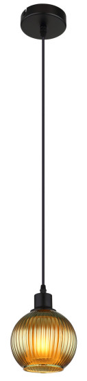 Globo Zumba E27 Hängeleuchte 25W Schwarz Matt, Metall Ø15cm 15638G