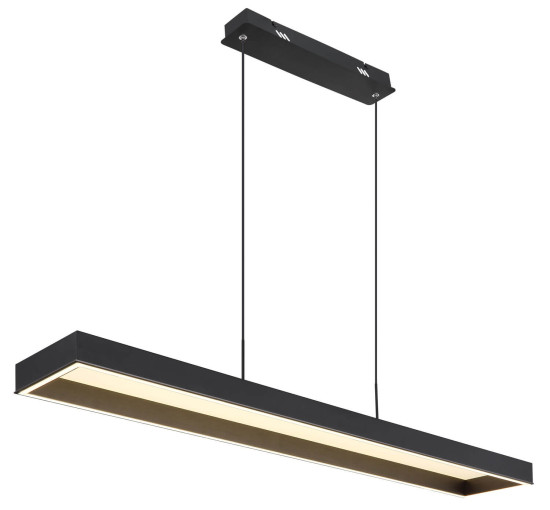 Globo Sola LED Hängeleuchte 70W CCT Schwarz Matt, Metall Fernbedienung Nachtlicht Memoryfunktion 120cm 15643