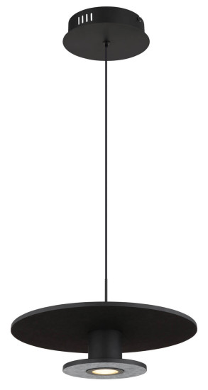 Globo Carter LED Hängeleuchte 24W Warmweiß Schwarz Matt, Metall Memoryfunktion Ø38cm 15647S