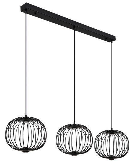 Globo Galway LED Hängeleuchte 43W Warmweiß Schwarz Matt, Metall Memoryfunktion Ø30cm 15652-3H