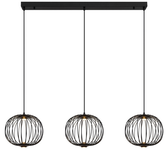 Globo Galway LED Hängeleuchte 43W Warmweiß Schwarz Matt, Metall Memoryfunktion Ø30cm 15652-3H