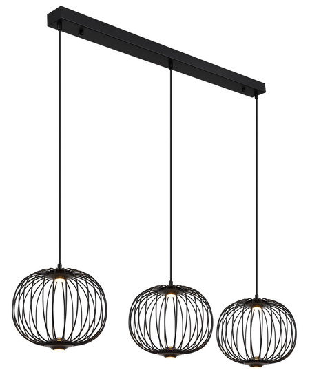 Globo Galway LED Hängeleuchte 43W Warmweiß Schwarz Matt, Metall Memoryfunktion Ø30cm 15652-3H