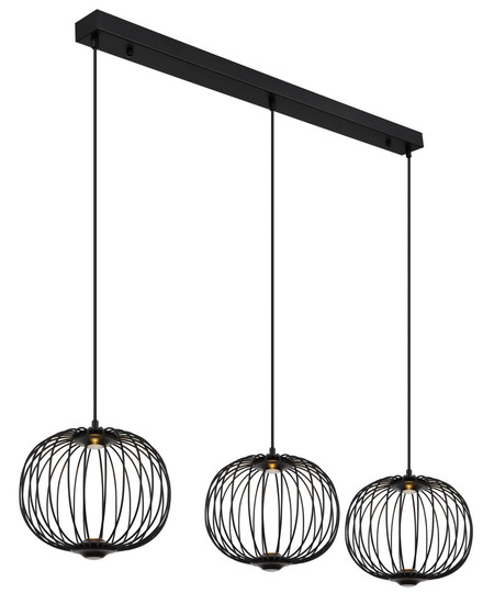 Globo Galway LED Hängeleuchte 43W Warmweiß Schwarz Matt, Metall Memoryfunktion Ø30cm 15652-3H
