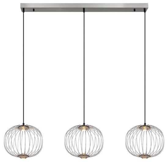 Globo Galway LED Hängeleuchte 43W Warmweiß Nickel Matt, Metall Memoryfunktion Ø30cm 15652-3HN
