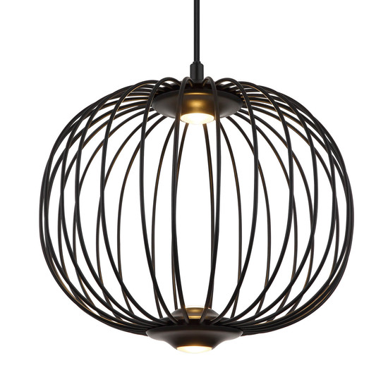Globo Galway LED Hängeleuchte 15W Warmweiß Schwarz Matt, Metall Memoryfunktion Ø30cm 15652H