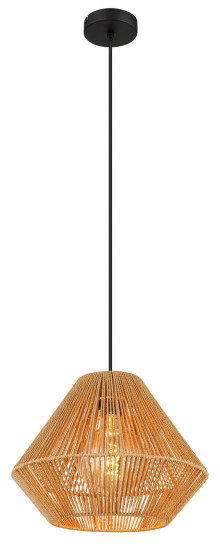 Globo Houdini E27 Hängeleuchte 15W Schwarz Matt, Metall Ø35cm 15694H