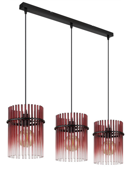 Globo Gorley E27 Hängeleuchte 3-fach 60W Schwarz Matt, Metall Ø20cm 15698-3HBR