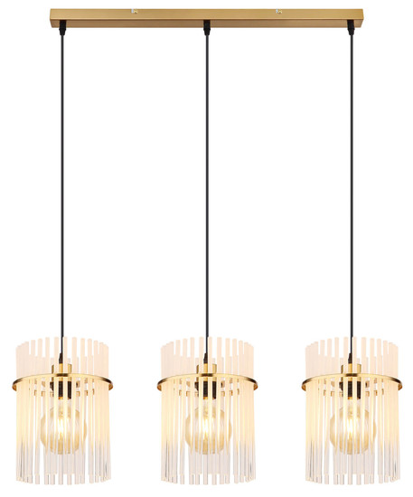 Globo Gorley E27 Hängeleuchte 3-fach 60W Goldfarben Matt, Metall Ø20cm 15698-3HM