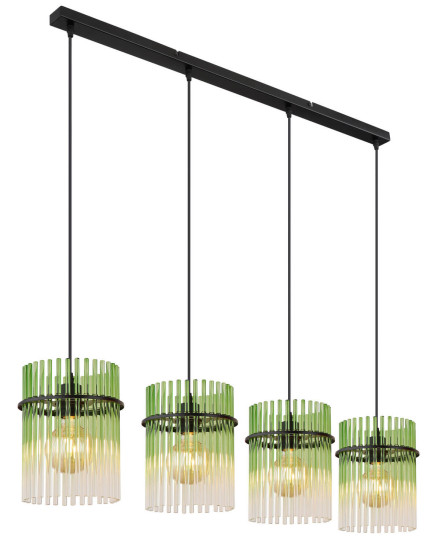 Globo Gorley E27 Hängeleuchte 4-fach 60W Schwarz Matt, Metall Ø20cm 15698-4HG
