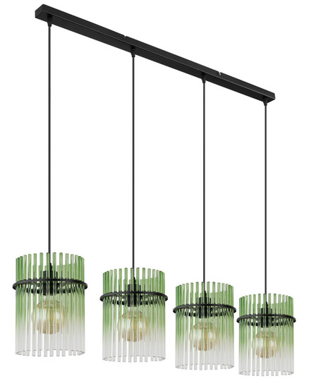 Globo Gorley E27 Hängeleuchte 4-fach 60W Schwarz Matt, Metall Ø20cm 15698-4HG