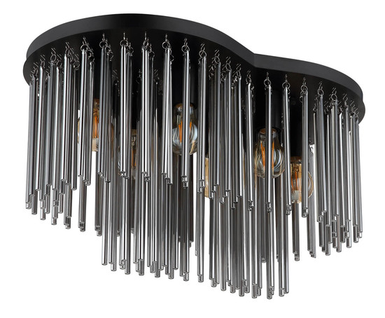 Globo Gorley E27 Deckenleuchte 6-fach 60W Schwarz Matt, Metall 34,5cm 15698-6D