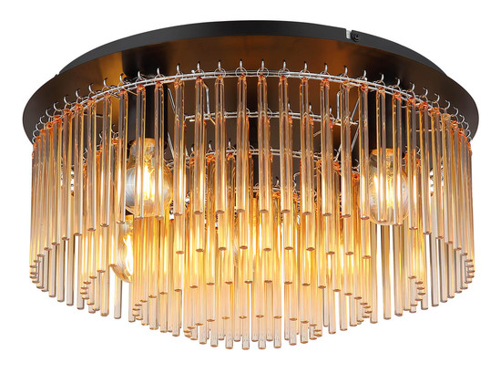 Globo Gorley E27 Deckenleuchte 5-fach 60W Schwarz Matt, Metall Ø50cm 15698D1A