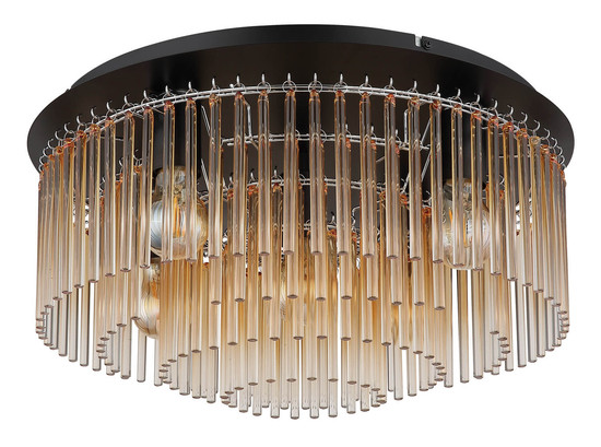 Globo Gorley E27 Deckenleuchte 5-fach 60W Schwarz Matt, Metall Ø50cm 15698D1A