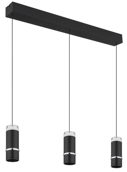 Globo Alvarado LED Hängeleuchte 18W Warmweiß Schwarz Matt, Metall Ø6,5cm 15699-3