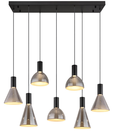 Globo Labora LED Hängeleuchte 51W Warmweiß Schwarz Matt, Metall 150cm 15741-7