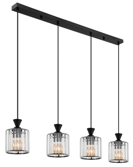 Globo Jordana E27 Hängeleuchte 4-fach 60W Schwarz Matt, Metall Ø13cm 15742-4