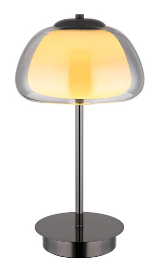 Globo Avila LED Tischleuchte 12W CCT Schwarz-Chrom, Metall Fernbedienung Nachtlicht Memoryfunktion Ø25cm 15743TL