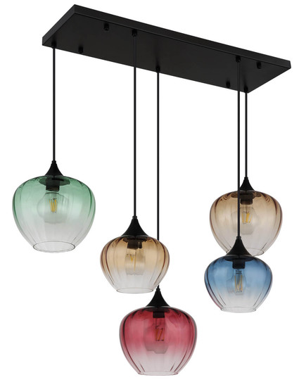 Globo Sander E27 Hängeleuchte 5-fach 40W Schwarz Matt, Metall 120cm 15748-5H