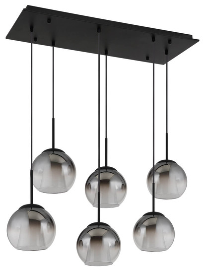 Globo Barry E27 Hängeleuchte 6-fach 40W Schwarz Matt, Metall Ø18cm 15749-6H