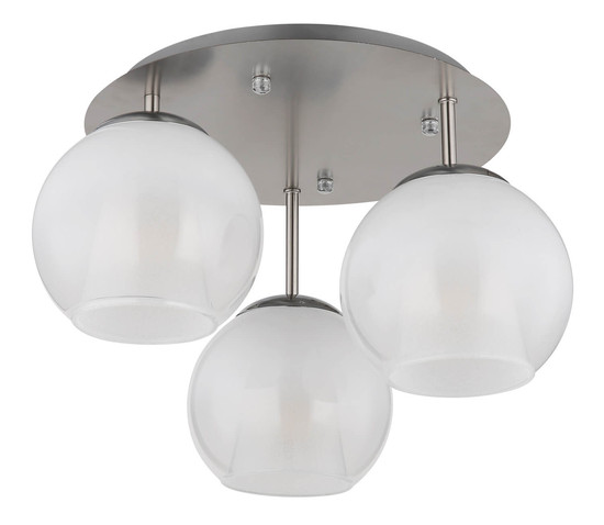 Globo Barry E27 Deckenleuchte 3-fach 40W Nickel Matt, Metall Ø18cm 15749N-3D