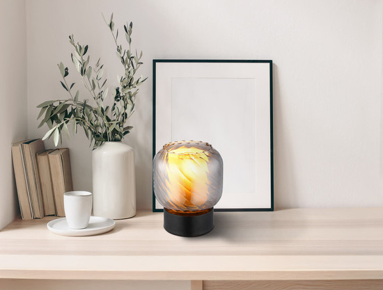 Globo Xia E27 Tischleuchte 25W Schwarz Matt, Metall Ø14cm 15754T