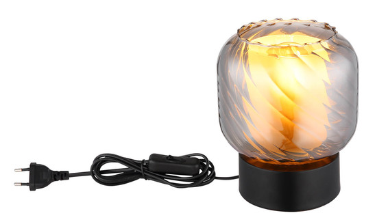 Globo Xia E27 Tischleuchte 25W Schwarz Matt, Metall Ø14cm 15754T