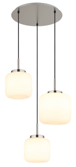 Globo Kladora E27 Hängeleuchte 3-fach 10W Nickel Matt, Metall Ø20cm 15772-3HR
