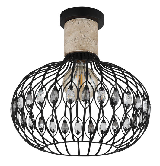 Globo Dorthy E27 Deckenleuchte 40W Schwarz Matt, Metall Ø38cm 15778D