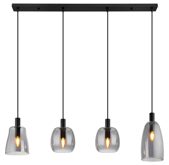 Globo Garri E14 Hängeleuchte 4-fach 40W Schwarz Matt, Metall 120cm 15789-4HB
