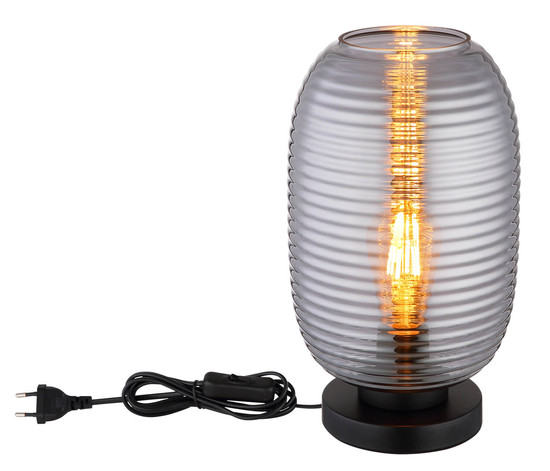 Globo Jefrey E27 Tischleuchte 40W Schwarz Matt, Metall Ø20cm 15794T