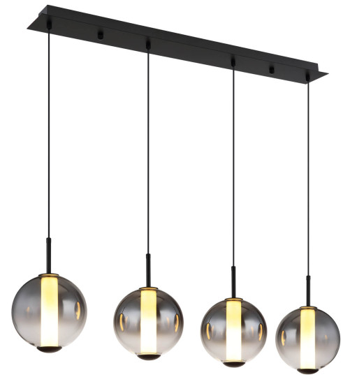 Globo Lacy LED Hängeleuchte 44W Warmweiß Schwarz Matt, Metall Ø18cm 15798-4H