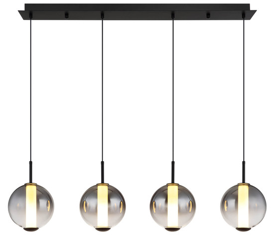 Globo Lacy LED Hängeleuchte 44W Warmweiß Schwarz Matt, Metall Ø18cm 15798-4H