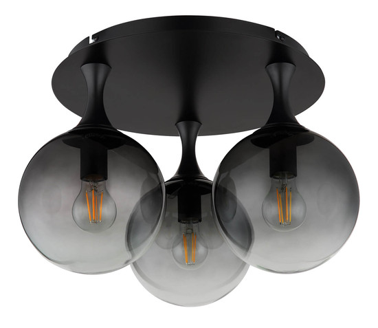Globo Dalton E27 Deckenleuchte 3-fach 10W Schwarz Matt, Metall Ø20cm 15885-3D
