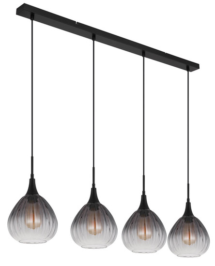 Globo Olsen E27 Hängeleuchte 4-fach 40W Schwarz Matt, Metall Ø20cm 15887-4H