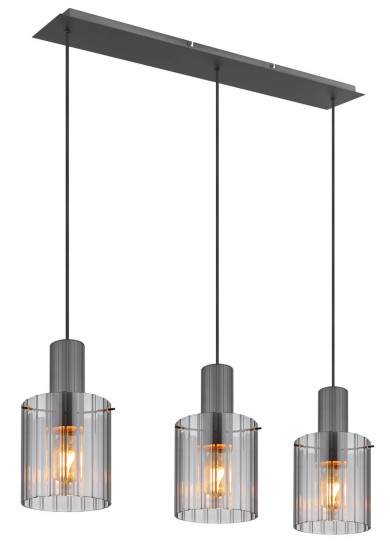 Globo Tulivar E27 Hängeleuchte 3-fach 40W Grau Dunkel, Metall Ø18cm 15904-3H