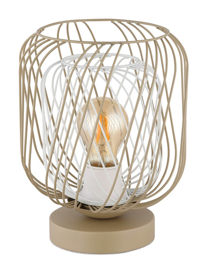 Globo Dichti E27 Tischleuchte 40W Sandfarben Matt, Metall Ø18cm 15965T