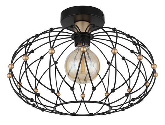 Globo Greys E27 Deckenleuchte 40W Schwarz Matt, Metall Ø40cm 15966D